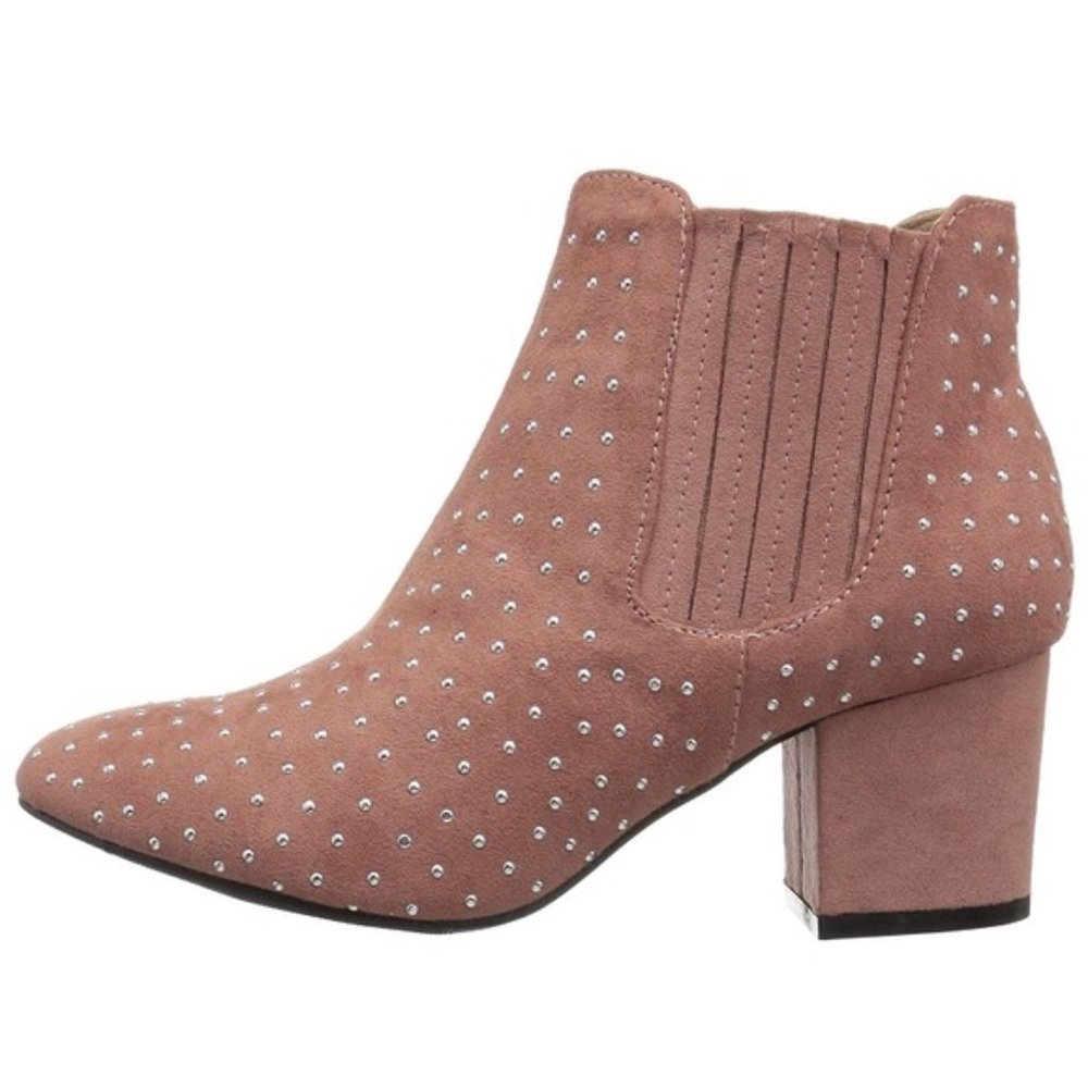 Chelsea Chunky Bling MAUVE STUDDED BOOTIE Suede